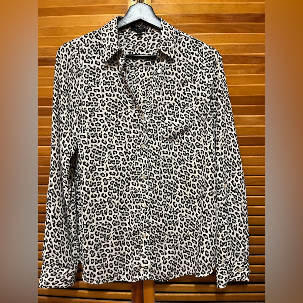 The Limited Black and White Leopard Print Blouse